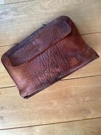 Oude aktetas - leer - leder - antiek - decoratie -, Antiek en Kunst, Ophalen of Verzenden