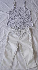 Hema zomerhemd en LOGG 3/4 witte jeans / broek maat 134, Ophalen, Gebruikt, Meisje, Setje
