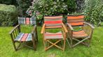 3x vintage safari chairs of regisseursstoelen, Ophalen
