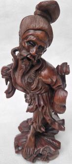 Schitterend gesneden Artistiek Chinees beeld oude vissersman, Ophalen of Verzenden