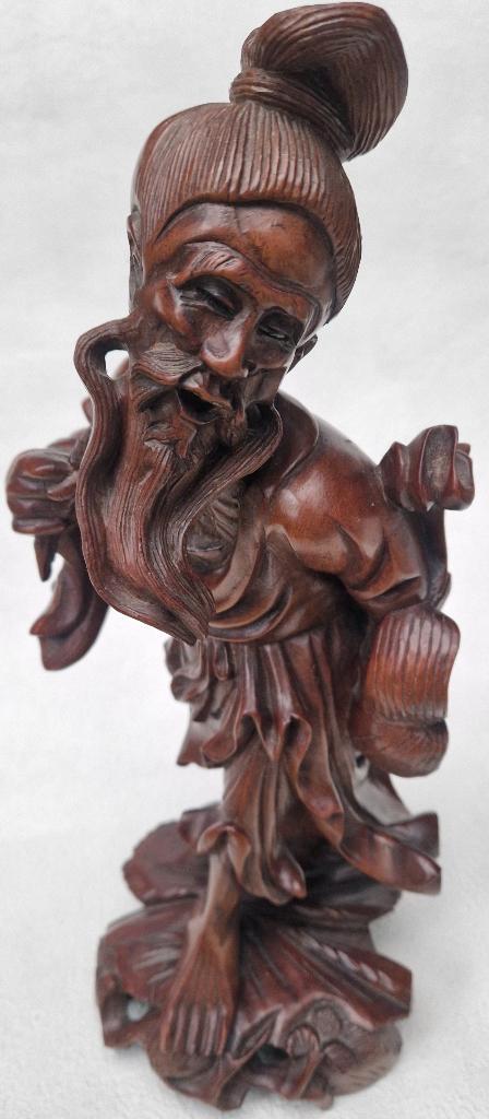 Schitterend gesneden Artistiek Chinees beeld oude vissersman, Antiek en Kunst, Kunst | Niet-Westerse kunst, Ophalen of Verzenden