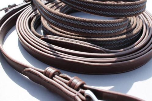 ZGAN Leidsel tweespan, Ideal Equestrian, bruin, SHET, Dieren en Toebehoren, Paarden en Pony's | Hoofdstellen en Tuigage, Zo goed als nieuw