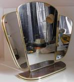 Vintage / Retro drieluikspiegel met planchet., Huis en Inrichting, Woonaccessoires | Spiegels, Minder dan 100 cm, Minder dan 50 cm