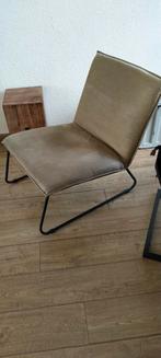 Groene stoel met metalen frame, Huis en Inrichting, Ophalen, Gebruikt, Overige kleuren, Stof