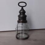 Stoere, sobere lantaarn, Huis en Inrichting, Lampen | Tafellampen, Ophalen, Gebruikt, Glas, Industrieel