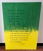 Canvas 60x80 groen geel, Antiek en Kunst, Kunst | Schilderijen | Abstract, Ophalen of Verzenden