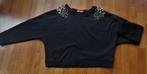 SWEATER MET KRALEN OP DE SCHOUDERS  M, Maat 38/40 (M), Zwart, Ophalen of Verzenden, Maia hemera