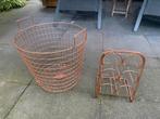 Draadmand en wijnrek voor 6 flessen, koperkleurig, Ophalen, Zo goed als nieuw, Metaal, Minder dan 50 cm