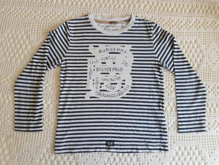 Burberry shirt streepjes 116, Kinderen en Baby's, Kinderkleding | Maat 116, Zo goed als nieuw, Verzenden