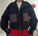 Remade zwarte trenchcoat met designer leer lv, Ophalen of Verzenden, Nieuw, Maat 42/44 (L), Zwart
