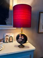 Unieke oude tafellamp met zijde handgemaakte kap, Ophalen, Zo goed als nieuw, 50 tot 75 cm