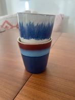 HK Living Kopjes - Set van 2, Huis en Inrichting, Ophalen, Nieuw, Blauw, Beker of Kan