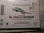 (02) Bouwplaat Messerschmidt 262 Schwalbe schaal 1/50, Overige merken, Groter dan 1:72, Ophalen of Verzenden, Vliegtuig