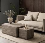 by fonQ Dice Bijzettafel Set van 2 Rechthoekig Grijs €399 nu, Byfonq, 100 tot 150 cm, Byfonq, Nieuw