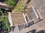 4 houten tuinstoelen, Tuin en Terras, Ophalen, Gebruikt