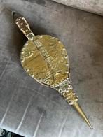 Oude Antieke Blaasbalg Openhaard Messing / Leer. Jaren 30., Antiek en Kunst, Antiek | Koper en Brons, Ophalen of Verzenden, Koper