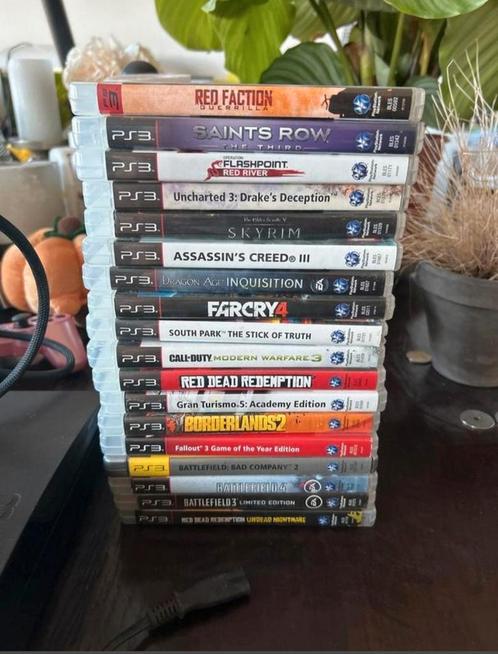 Playstation 3 Slim met 34 spellen, Spelcomputers en Games, Spelcomputers | Sony PlayStation 3, Zo goed als nieuw, Slim, Met 1 controller