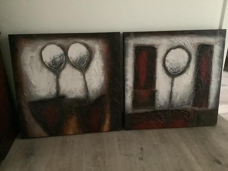 2 prachtige schilderijen ( COBRA kunststroming 1948-1951), Antiek en Kunst, Kunst | Schilderijen | Modern, Ophalen of Verzenden