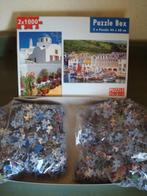 Puzzel 2 in 1 doos, Santorini en van Cornwall NIEUW, Hobby en Vrije tijd, Ophalen of Verzenden, 500 t/m 1500 stukjes, Nieuw, Legpuzzel