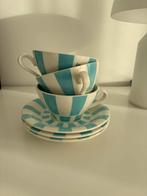 Vintage California kop en schotels gestreept blauw, Ophalen of Verzenden