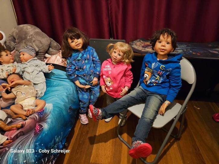 alle poppenkinderen nogmaals op een rij, Verzamelen, Poppen, Pop, Levensecht of Reborn, Verzenden
