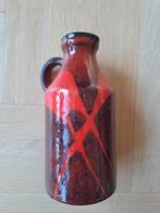 Retro oranje-rood-bruine vaas, Ophalen of Verzenden, Gebruikt, Rood, Minder dan 50 cm