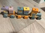 Houten Speeltrein met Dieren, Ophalen of Verzenden, Zo goed als nieuw, Duw- of Trekspeelgoed