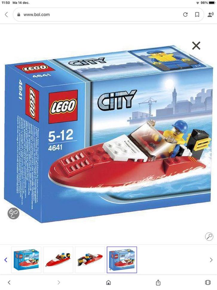 Lego City 4641 Speedboot, Kinderen en Baby's, Speelgoed | Duplo en Lego, Zo goed als nieuw, Lego, Complete set, Ophalen of Verzenden