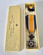 Medaille Ridder Oranje Nassau miniatuur in doosje, Verzenden, Landmacht, Nederland, Lintje, Medaille of Wings