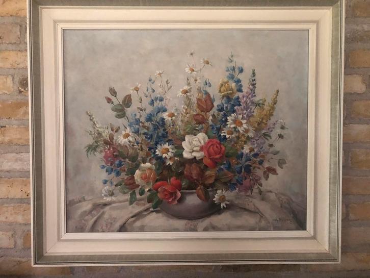 Kunstschilder Hugo Berten.Olieverf op doek. Afm.72,5x62,5 cm, Antiek en Kunst, Kunst | Schilderijen | Klassiek, Ophalen of Verzenden