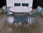 Jaren 60 eetset. Tafel + 5 stoelen OPHALEN VOOR ZATERDAG, Huis en Inrichting, Ophalen, Rechthoekig, 50 tot 100 cm