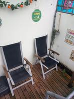 ACTIE!! 4x Luxe inklapbare tuinstoel met houten armleuningen, Tuin en Terras, Ophalen, Gebruikt, Kunststof, Inklapbaar