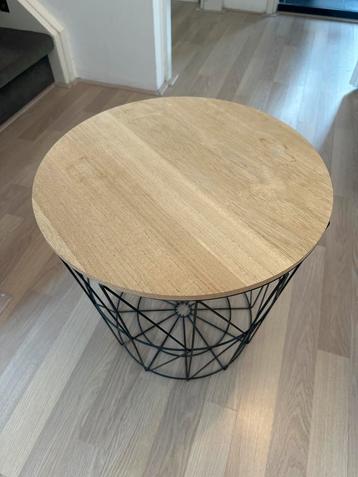 Ronde Bijzettafel Hout/Metaal beschikbaar voor biedingen