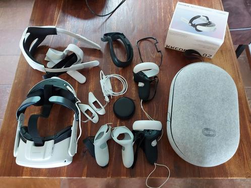 Oculus Meta Quest 2 256 GB zeer uitgebreide set!, Spelcomputers en Games, Virtual Reality, Zo goed als nieuw, Overige platformen