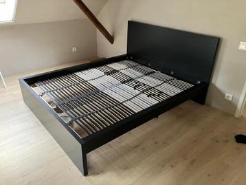 Zwart bed, ikea Malm
