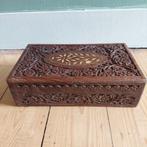 Lucky Vintage houten doos Indonesië houtsnijwerk bohemian, Huis en Inrichting, Woonaccessoires | Schalen en Manden, Gebruikt, Schaal