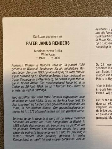 Witte Pater Afrika Renders 1920 Woensel 2000 Heythuysen beschikbaar voor biedingen