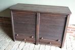 Keurige eiken houten roldeurkast, archiefkast, tv kast., Ophalen, Gebruikt, 100 tot 150 cm, Eikenhout