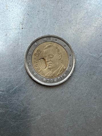 2 Euro Spanje 2001 "D" beschikbaar voor biedingen