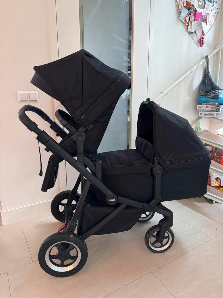Thule Sleek duo kinderwagen, Kinderen en Baby's, Kinderwagens en Combinaties, Gebruikt, Combiwagen, Overige merken, Duowagen, Met reiswieg