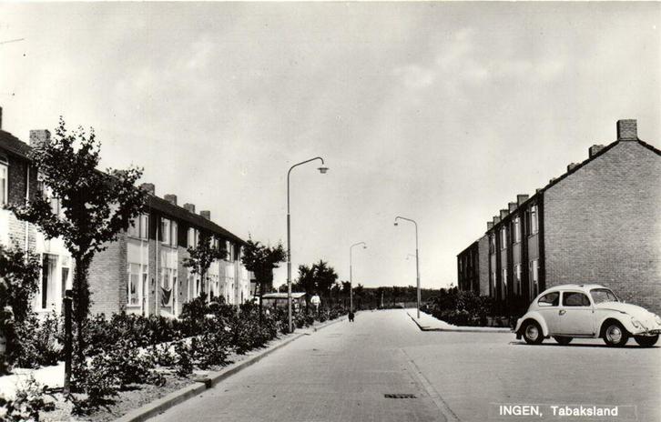 Ingen, Tabaksland - VW-kever - niet gelopen, Verzamelen, Ansichtkaarten | Nederland, Ongelopen, Noord-Brabant, Voor 1920, Ophalen of Verzenden
