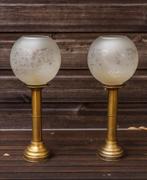 Set antieke messing veerkandelaars, Ophalen of Verzenden