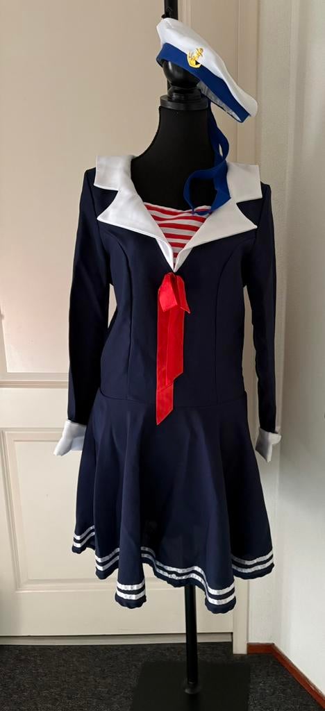 Matroos Jurk Met muts Maat 36/38 Carnaval Feest, Ophalen of Verzenden, Zo goed als nieuw, Maat 36 (S), Carnaval