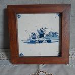 Antieke  tegel in lijst spinnenkop hoeken NR 2, Antiek en Kunst, Antiek | Wandborden en Tegels, Ophalen of Verzenden