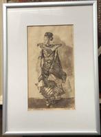 Japan, China, kostuum, ets, schilderij, Anneke Kuyper, oud, Ophalen of Verzenden