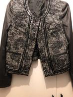Scarva jasje ruit met leren mouwen zwart evru mt 40, Ophalen of Verzenden, Zo goed als nieuw, Maat 38/40 (M), Zwart