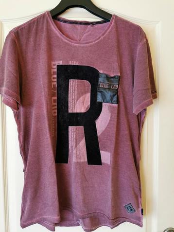 Heren Vintage look T-shirt met suede opdruk.  beschikbaar voor biedingen
