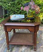 Vintage rotan tafel, Huis en Inrichting, Tafels | Salontafels, Ophalen, 50 tot 100 cm, 50 tot 75 cm, Vierkant