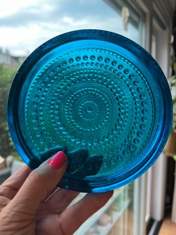 Vintage Iittala Kastehelmi Azuurblauw Schaal Oiva Toikka 60s beschikbaar voor biedingen