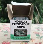 Holiday petit four cups - vintage - KERST - Holly Design, Ophalen of Verzenden, Nieuw